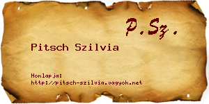 Pitsch Szilvia névjegykártya